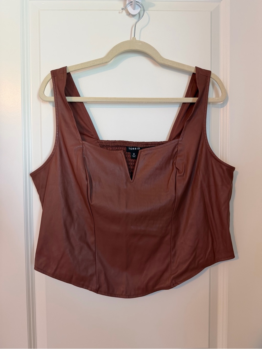 torrid Faux Leather Tank Top in Rust Brown